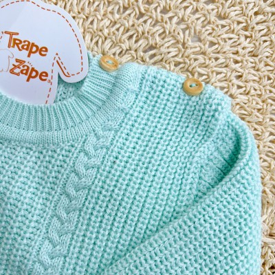 Blusa de Linha Ponto Alto Fechado - Verde Água